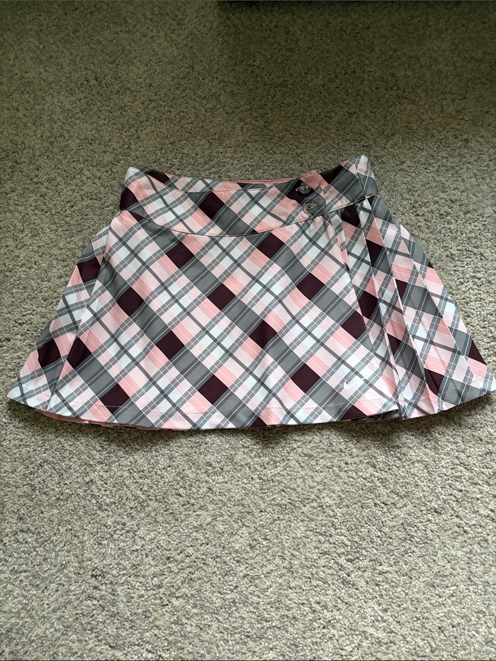 Nike Women’s Pink/ Gray Plaid Reversible Tennis/Pickleball/Golf Skirt Size XS.
